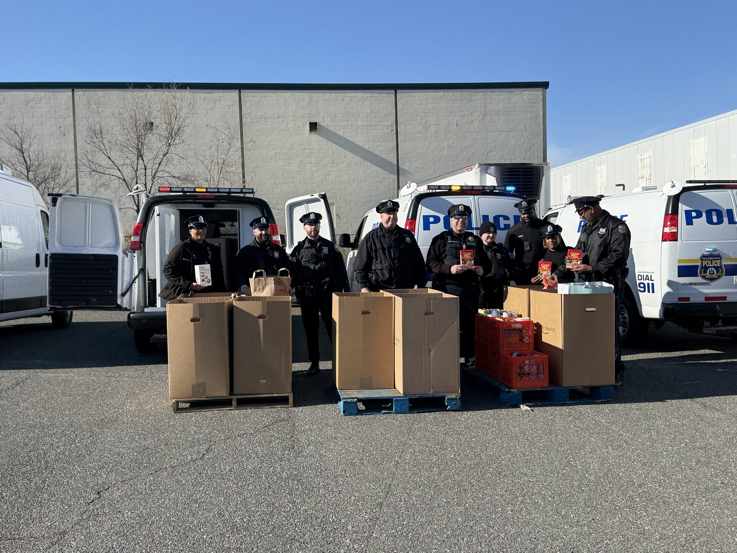 Philadelphia Police Department Delivers Food Donation Ahead of Giving Tuesday